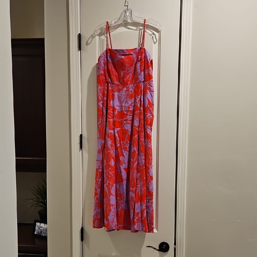 GAP Red and Purple Floral Maxi Dress